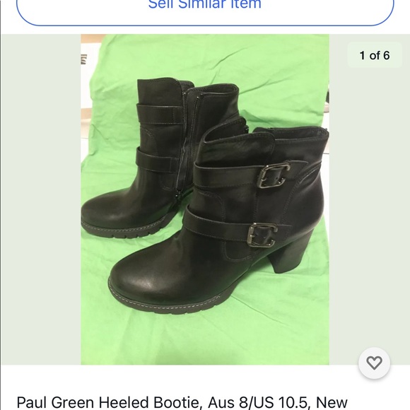 Paul Green heeled leather boot, new, AUS 8/US 10.5 - Picture 1 of 6